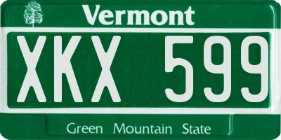 VT license plate XKX599