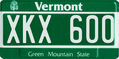 VT license plate XKX600