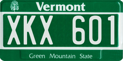 VT license plate XKX601