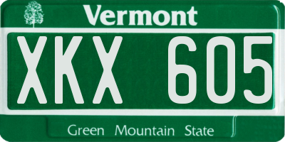 VT license plate XKX605