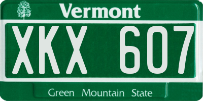 VT license plate XKX607