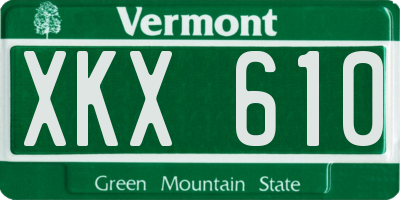 VT license plate XKX610