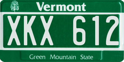 VT license plate XKX612