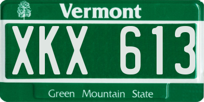 VT license plate XKX613