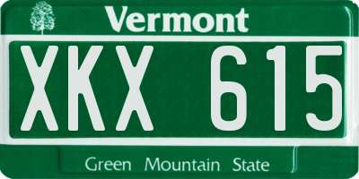 VT license plate XKX615