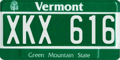 VT license plate XKX616