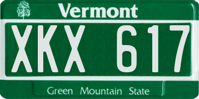 VT license plate XKX617