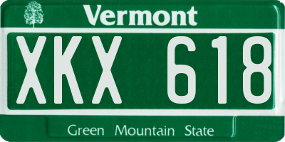 VT license plate XKX618