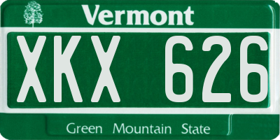 VT license plate XKX626