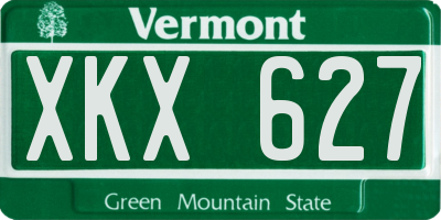VT license plate XKX627