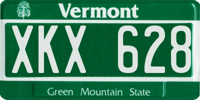 VT license plate XKX628