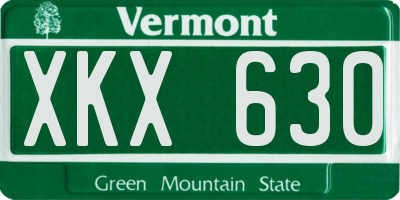 VT license plate XKX630