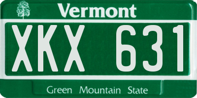 VT license plate XKX631