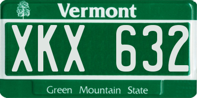 VT license plate XKX632