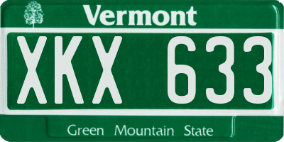 VT license plate XKX633