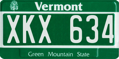 VT license plate XKX634