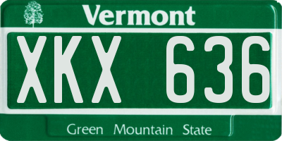 VT license plate XKX636