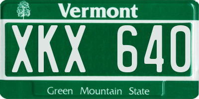 VT license plate XKX640