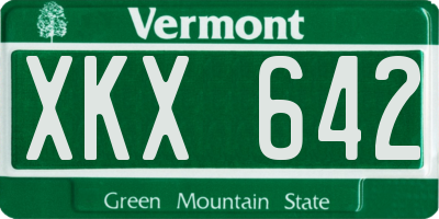 VT license plate XKX642