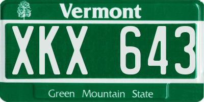 VT license plate XKX643