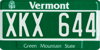 VT license plate XKX644