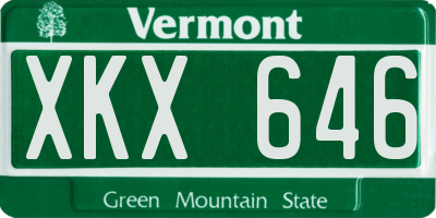 VT license plate XKX646