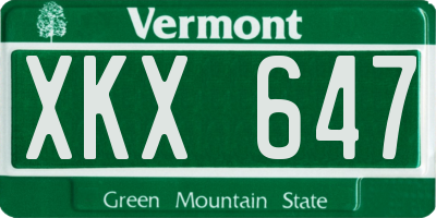VT license plate XKX647