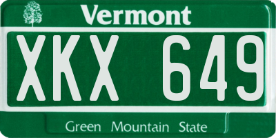 VT license plate XKX649