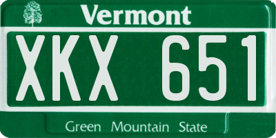VT license plate XKX651