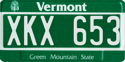 VT license plate XKX653