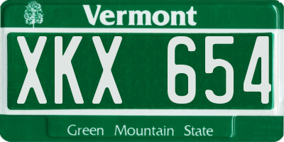 VT license plate XKX654