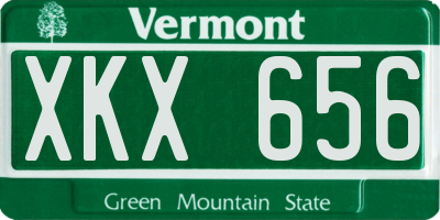 VT license plate XKX656