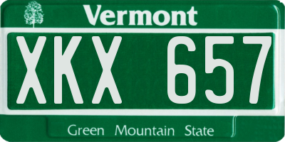 VT license plate XKX657