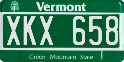 VT license plate XKX658