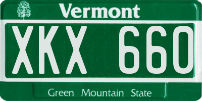 VT license plate XKX660