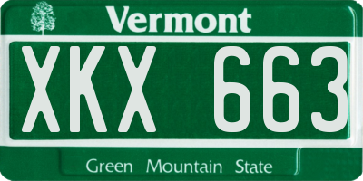 VT license plate XKX663