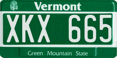 VT license plate XKX665