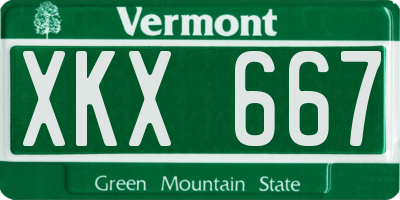 VT license plate XKX667