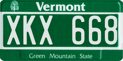 VT license plate XKX668