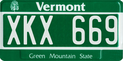 VT license plate XKX669