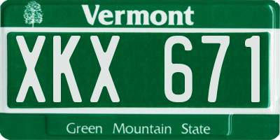 VT license plate XKX671