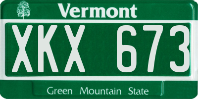 VT license plate XKX673
