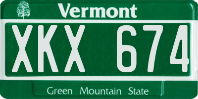 VT license plate XKX674