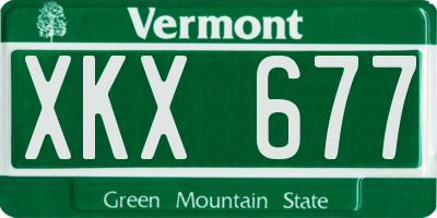 VT license plate XKX677
