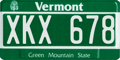 VT license plate XKX678