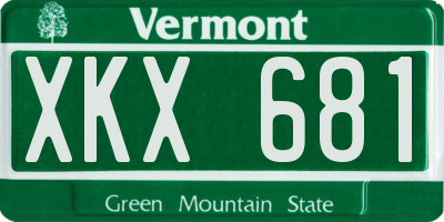 VT license plate XKX681