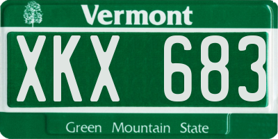 VT license plate XKX683