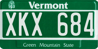 VT license plate XKX684