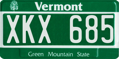 VT license plate XKX685