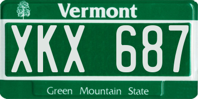VT license plate XKX687